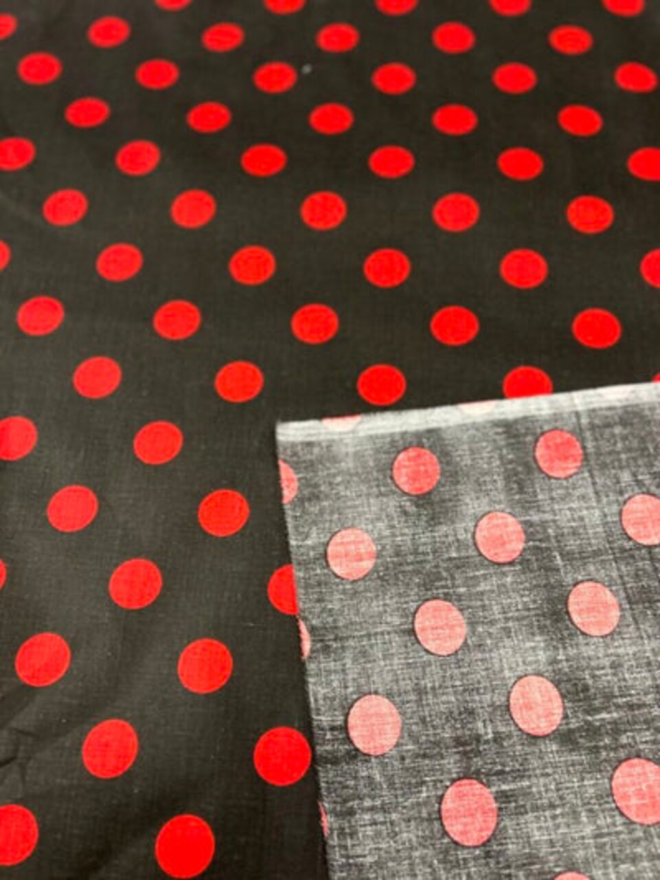 1 Yard Poly Cotton Fabric 1" Polka Dot Print, 58" Wide Durable Material for Apparel & Crafts